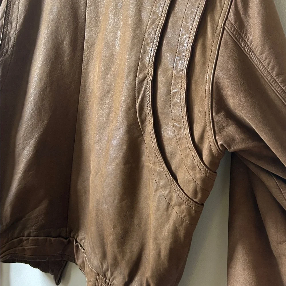 Vintage Leather Bomber Jacket Leather Warehouse XL Oversized